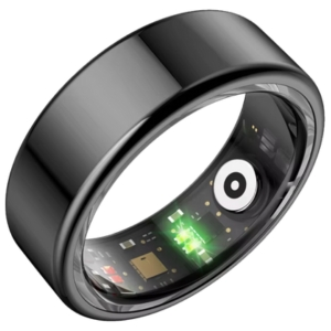 Black Herz P1 Smart Ring on finger – smart health ring for daily wellness monitoring